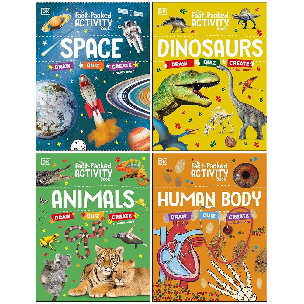The Fact-Packed Activity Book: Space by DK - paperback activity book cover for ages 5-9
