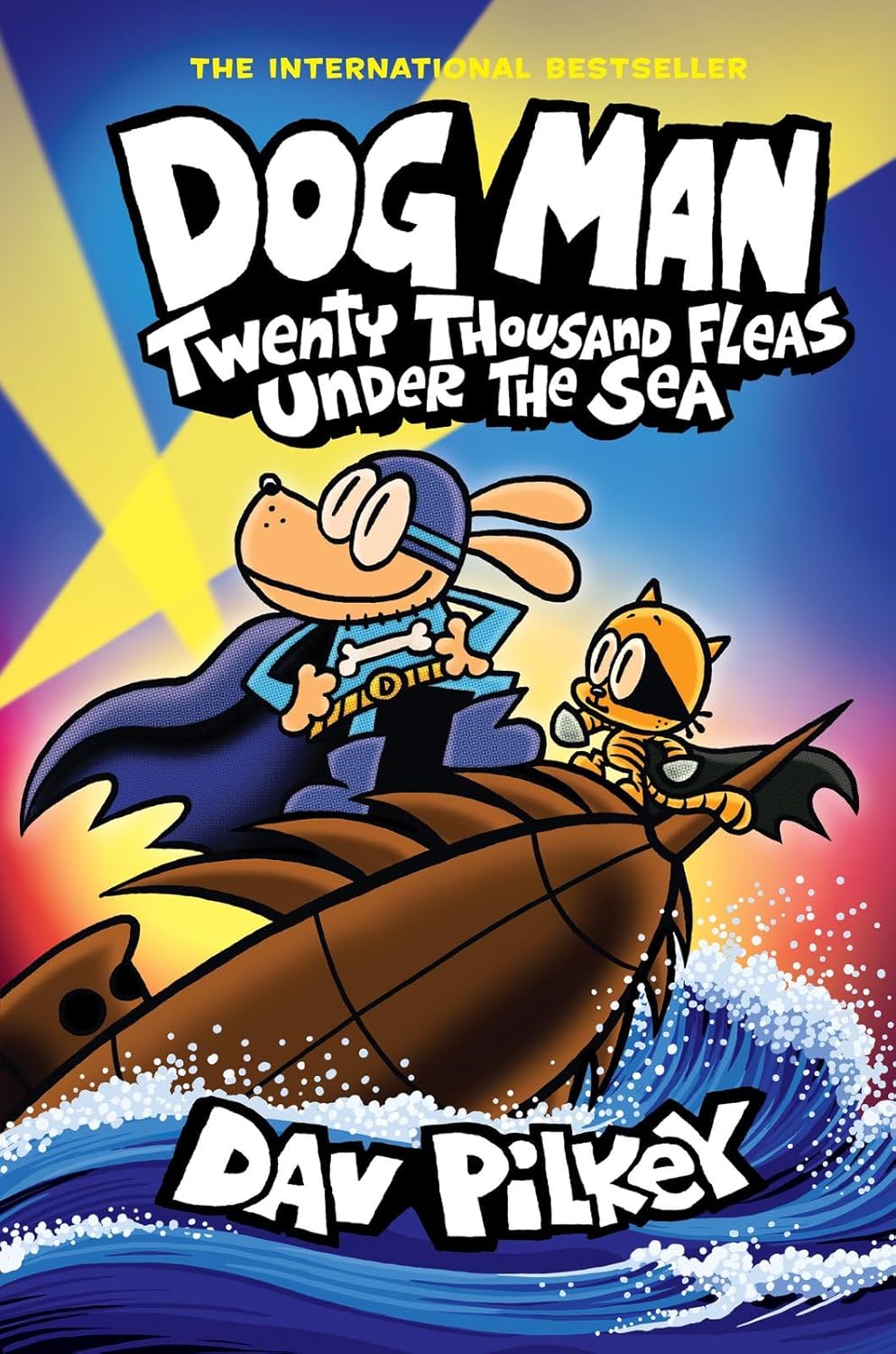 Dog Man 11: Twenty Thousand Fleas Under the Sea by Dav Pilkey - paperback graphic novel front cover, ages 7-9