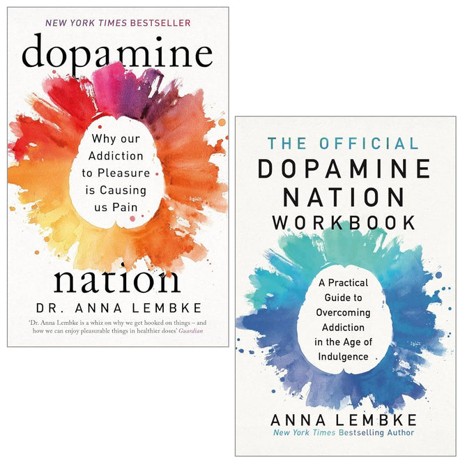 Dopamine Nation and The Official Dopamine Nation Workbook by Dr Anna Lembke - 2 book paperback set cover