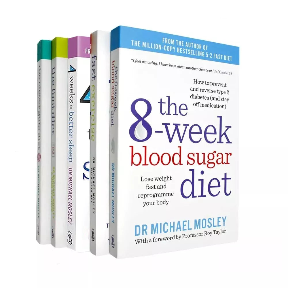 Dr Michael Mosley 5 Books Collection Set paperback - The 8-Week Blood Sugar Diet, Fast Asleep, The Fast Diet, The Clever Guts Diet, Fast Exercise