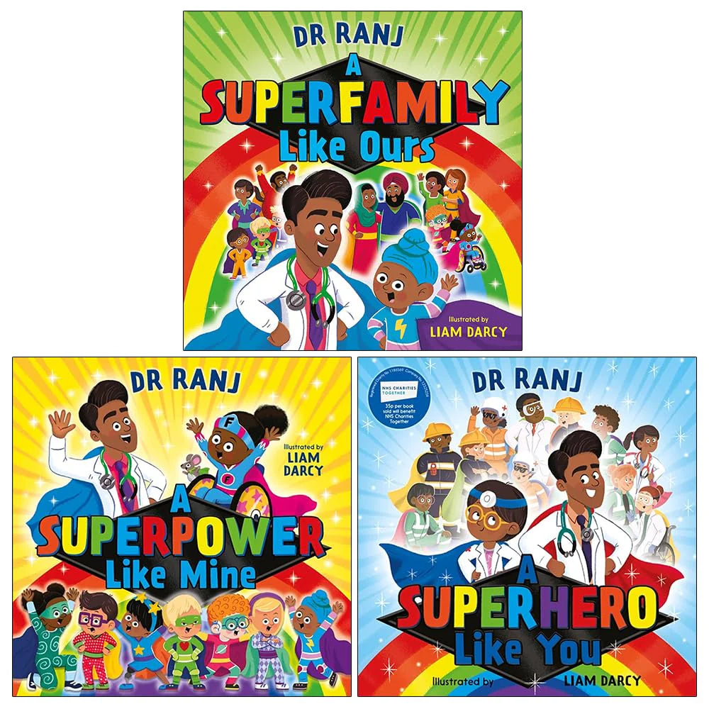 Dr Ranj Singh 3 Books Collection Set - A Superhero Like You, A Superpower Like Mine, A Superfamily Like Ours - paperback picture books for ages 3-5