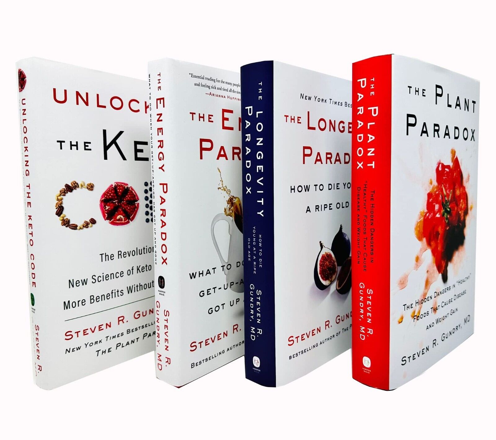 Dr Steven R Gundry MD 4 Books Collection Set - Plant Paradox, Longevity Paradox, Energy Paradox, Unlocking the Keto Code - Hardback