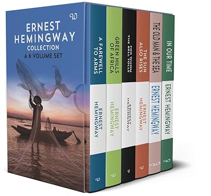 Ernest Hemingway 6 Books Collection Set paperback boxset featuring A Farewell to Arms and Green Hills of Africa