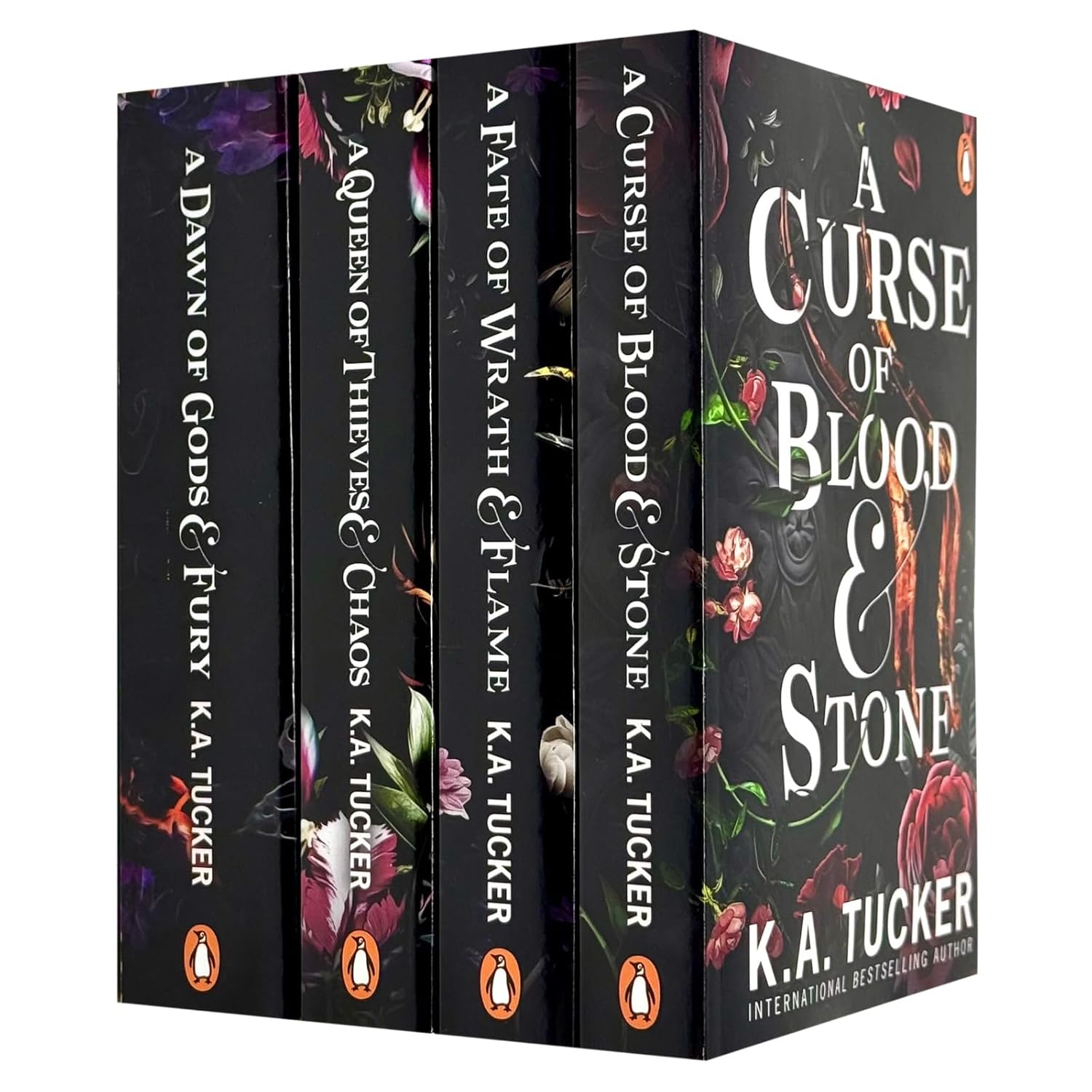 Fate & Flame series by K.A. Tucker 4 book paperback collection set - epic fantasy romance