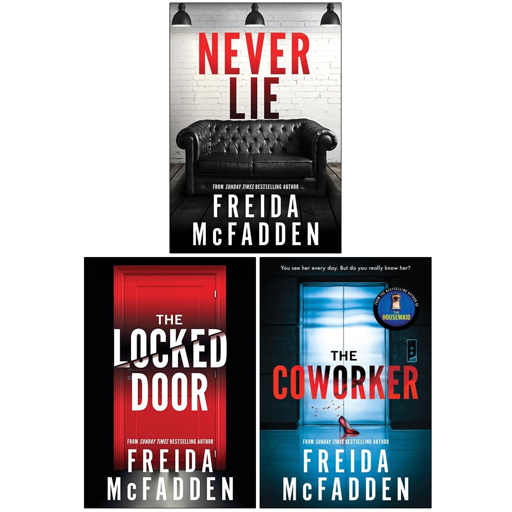 Freida McFadden 3 Books Collection Set - Never Lie, The Locked Door & The Coworker - Paperback Fiction