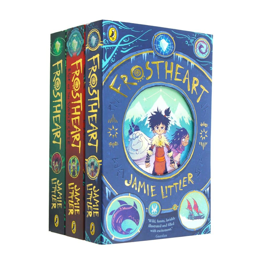 Frostheart Trilogy 3 Books Collection Set by Jamie Littler - paperback fantasy adventure box set for ages 9-12, featuring Frostheart, Escape from Aurora and Rise of the World Eater