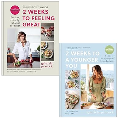 Gabriela Peacock 2 Books Collection Set - 2 Weeks to Feeling Great and 2 Weeks to a Younger You - Hardback front cover
