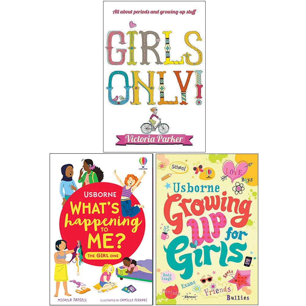 Girls Only, What's Happening To Me? The Girl One and Growing Up for Girls 3 Books Collection Set - paperback puberty and growing up guides for girls ages 9-12