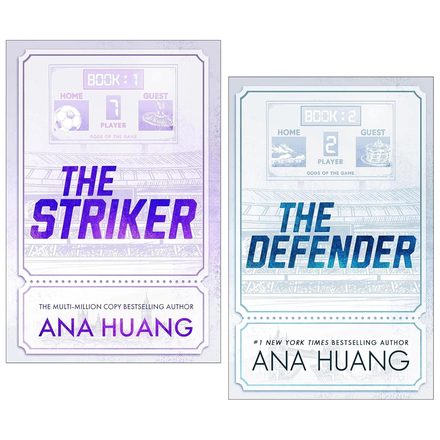 Gods of the Game Series by Ana Huang - The Striker and The Defender, 2 Books Collection Set, Paperback, Adult Sports Romance