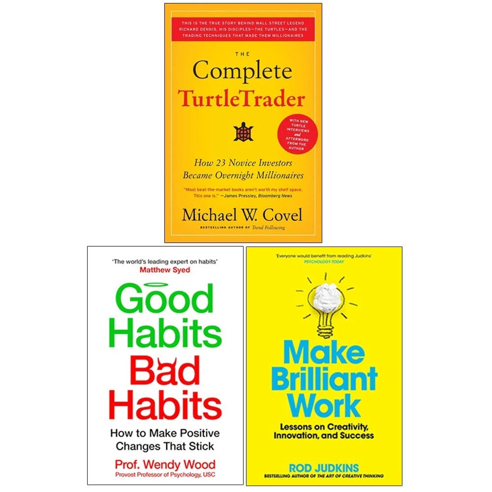 Good Habits Bad Habits, Make Brilliant Work and The Complete TurtleTrader 3 Books Collection Set - Non Fiction Paperback