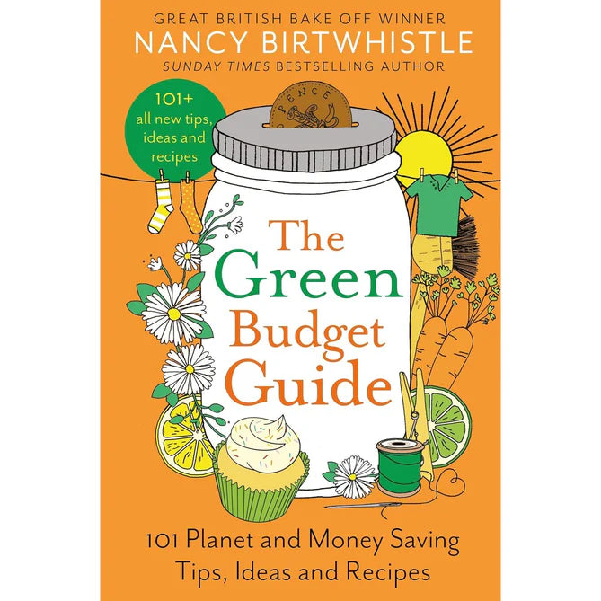The Green Budget Guide by Nancy Birtwhistle - Hardback front cover - 101 planet and money saving tips
