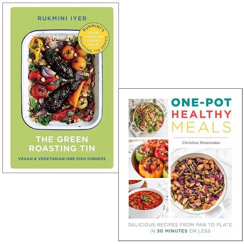 Green Roasting Tin and One Pot Healthy Meals 2 book cookery set - Rukmini Iyer and Christina Shoemaker - Mixed Format