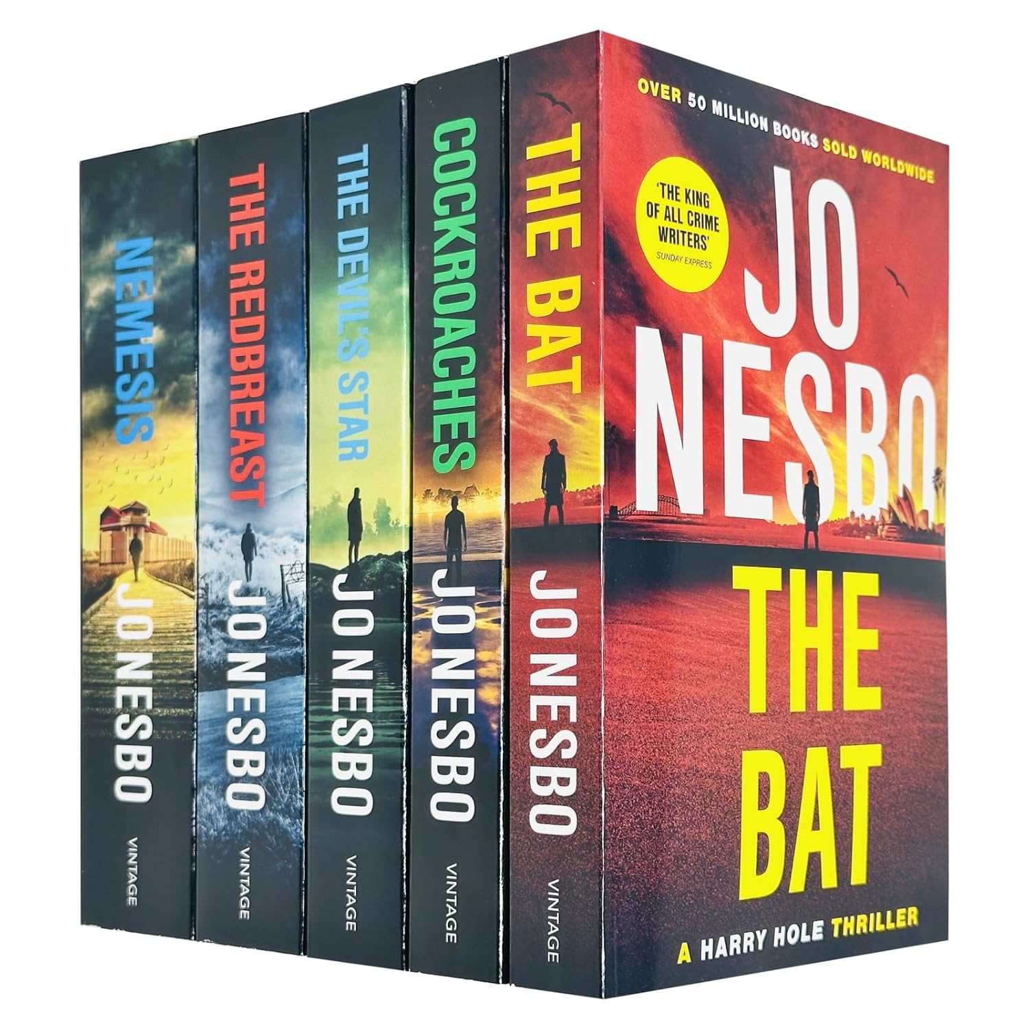 Harry Hole Series 1-5 Books Collection by Jo Nesbo - Paperback crime fiction set front cover