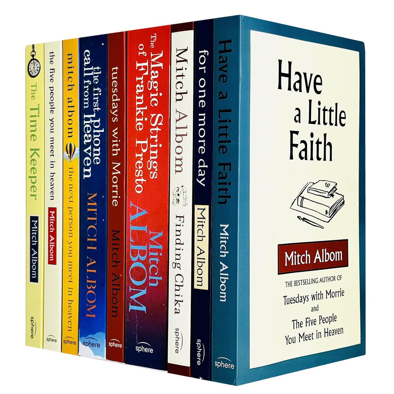 Mitch Albom Collection 9 Books Set (Have A Little Faith, For One More Day, Finding Chika,Magic Strings of Frankie Presto, Tuesdays With Morrie, First Phone Call From Heaven, The Time Keeper & More) - Lets Buy Books