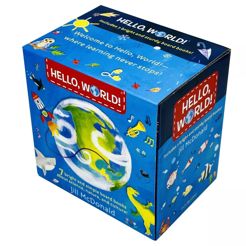 Hello, World! 7 Book Collection Box Set by Jill McDonald - board books for babies and toddlers ages 0-3