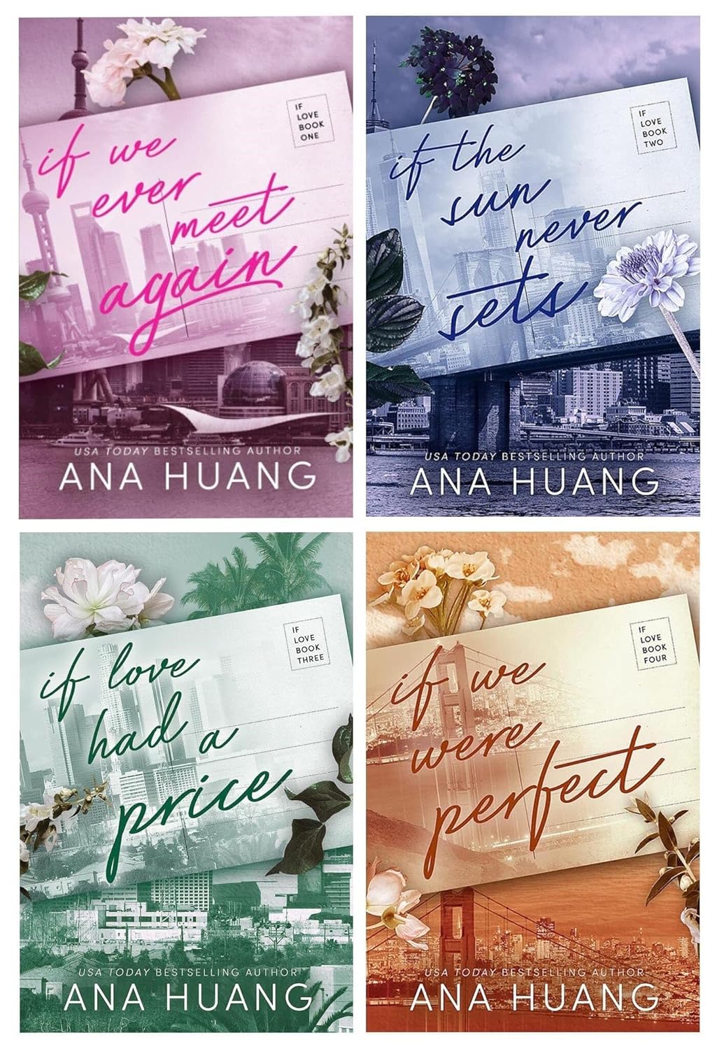 If Love Series by Ana Huang 4 Books Paperback Collection Set - If We Ever Meet Again, If the Sun Never Sets, If Love Had a Price, If We Were Perfect
