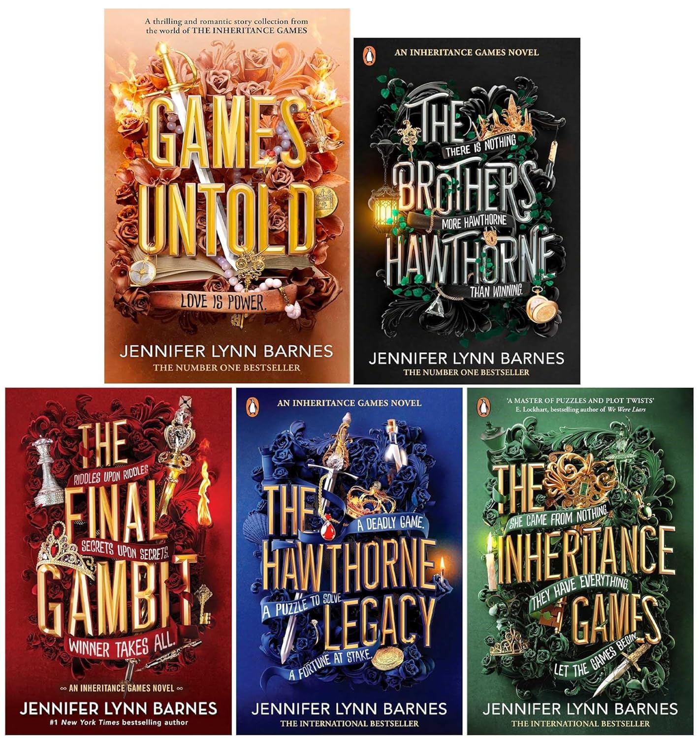 The Inheritance Games Series by Jennifer Lynn Barnes - 5 Book Collection Set - YA Mystery Thriller - Paperback and Hardback Ages 12+