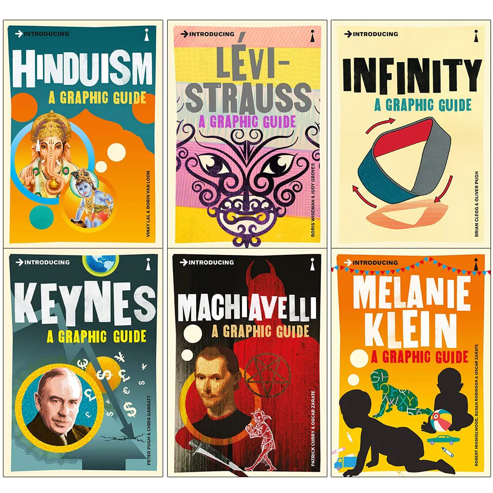 Introducing Graphic Guides 6 Book Collection Set - Hinduism, Levi-Strauss, Infinity, Keynes, Machiavelli, Melanie Klein - Paperback front cover