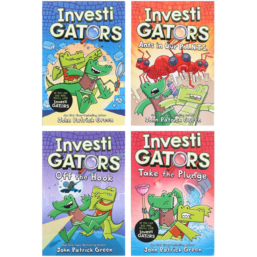 InvestiGators Series 4 Books Collection Set by John Patrick Green - Paperback - Ages 7-9