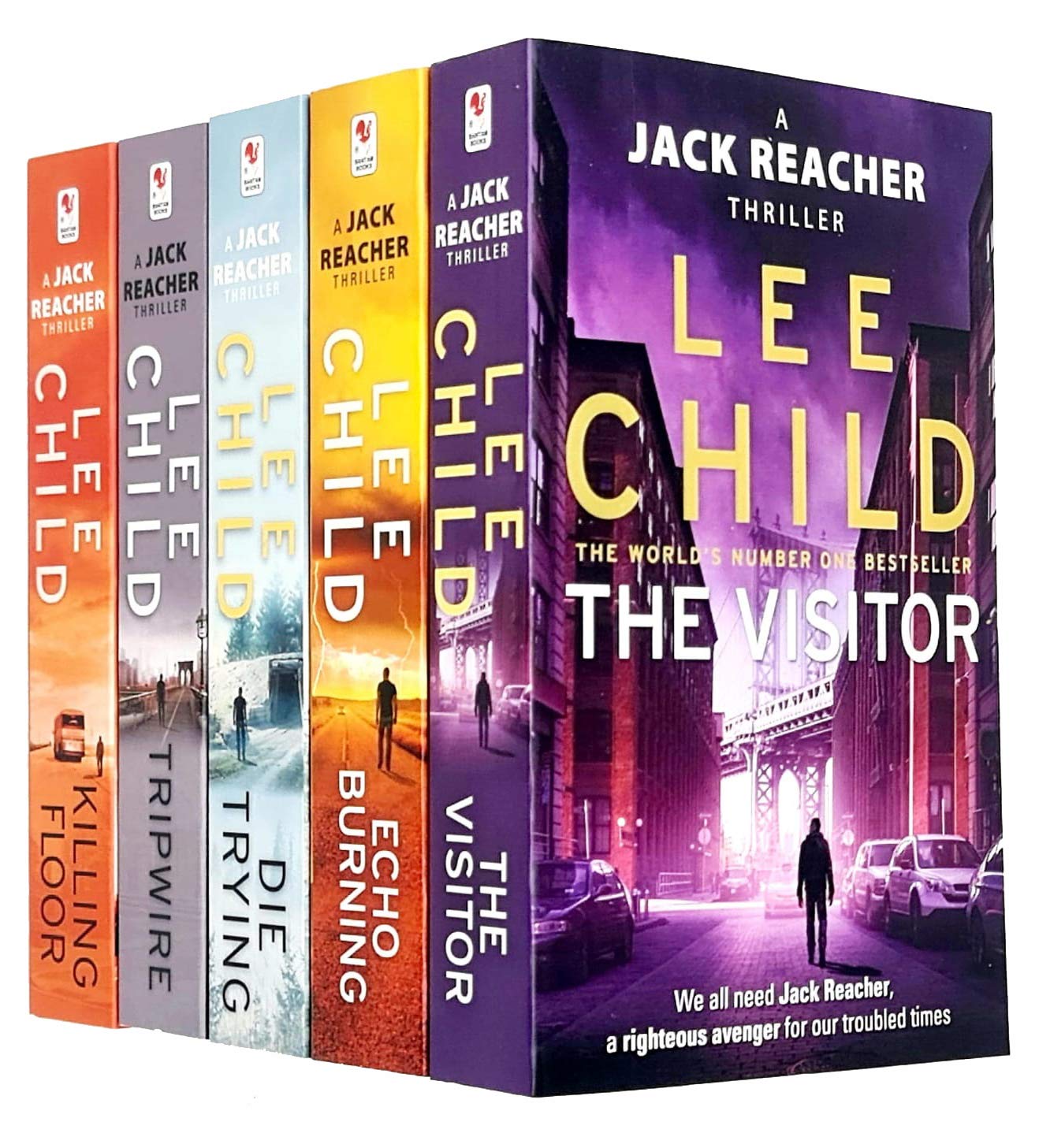 Jack Reacher Series 1-5 by Lee Child - 5 Books Paperback Collection Set including Killing Floor, Die Trying, Tripwire, The Visitor and Echo Burning