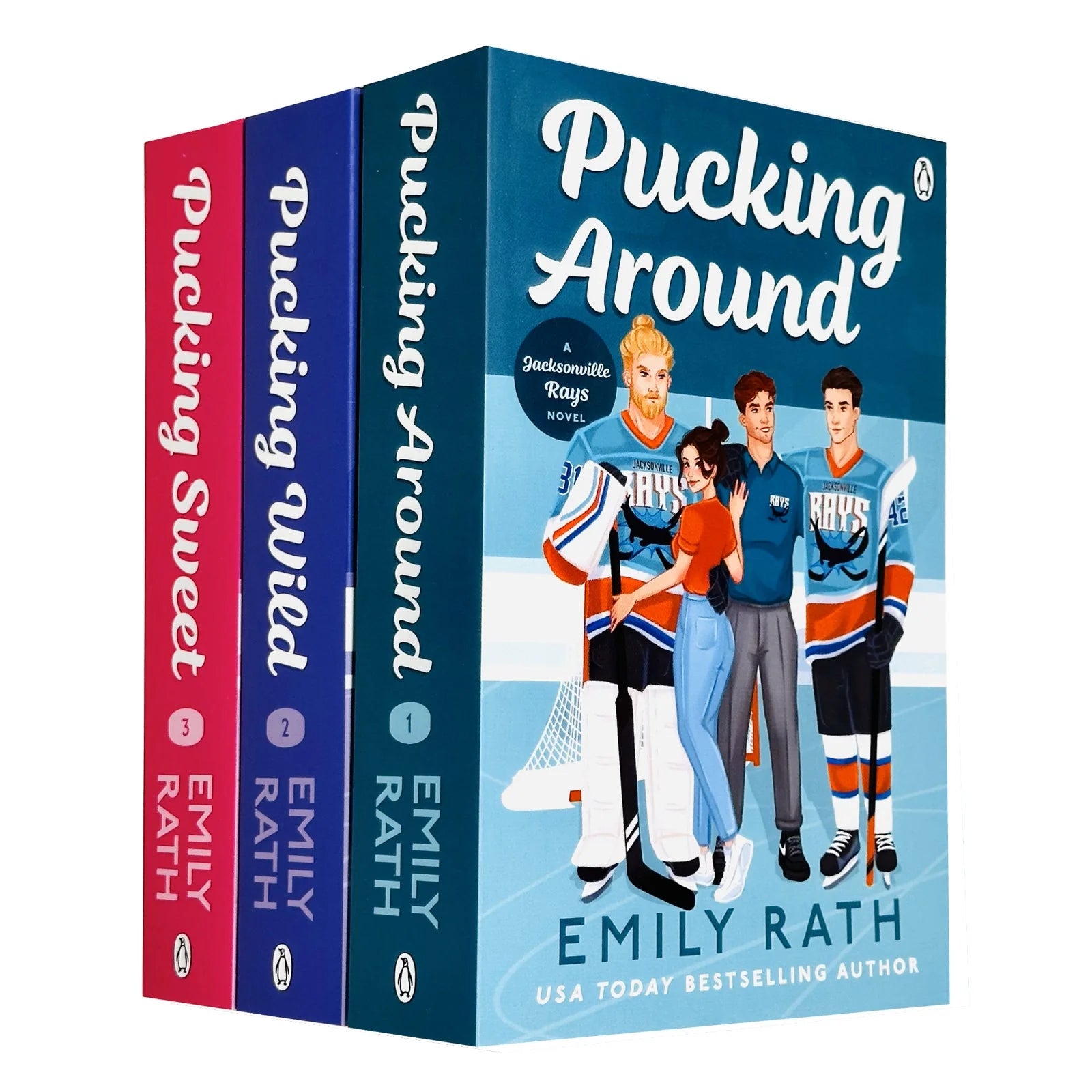 Jacksonville Rays Series by Emily Rath 3 Book Paperback Collection Set - Pucking Around, Pucking Wild, Pucking Sweet