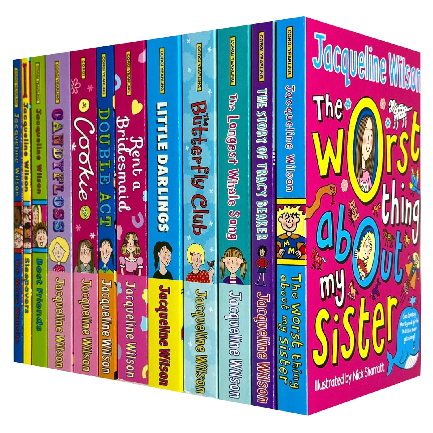 Jacqueline Wilson 12 Books Collection Set - paperback front covers including The Story of Tracy Beaker - Ages 9-12