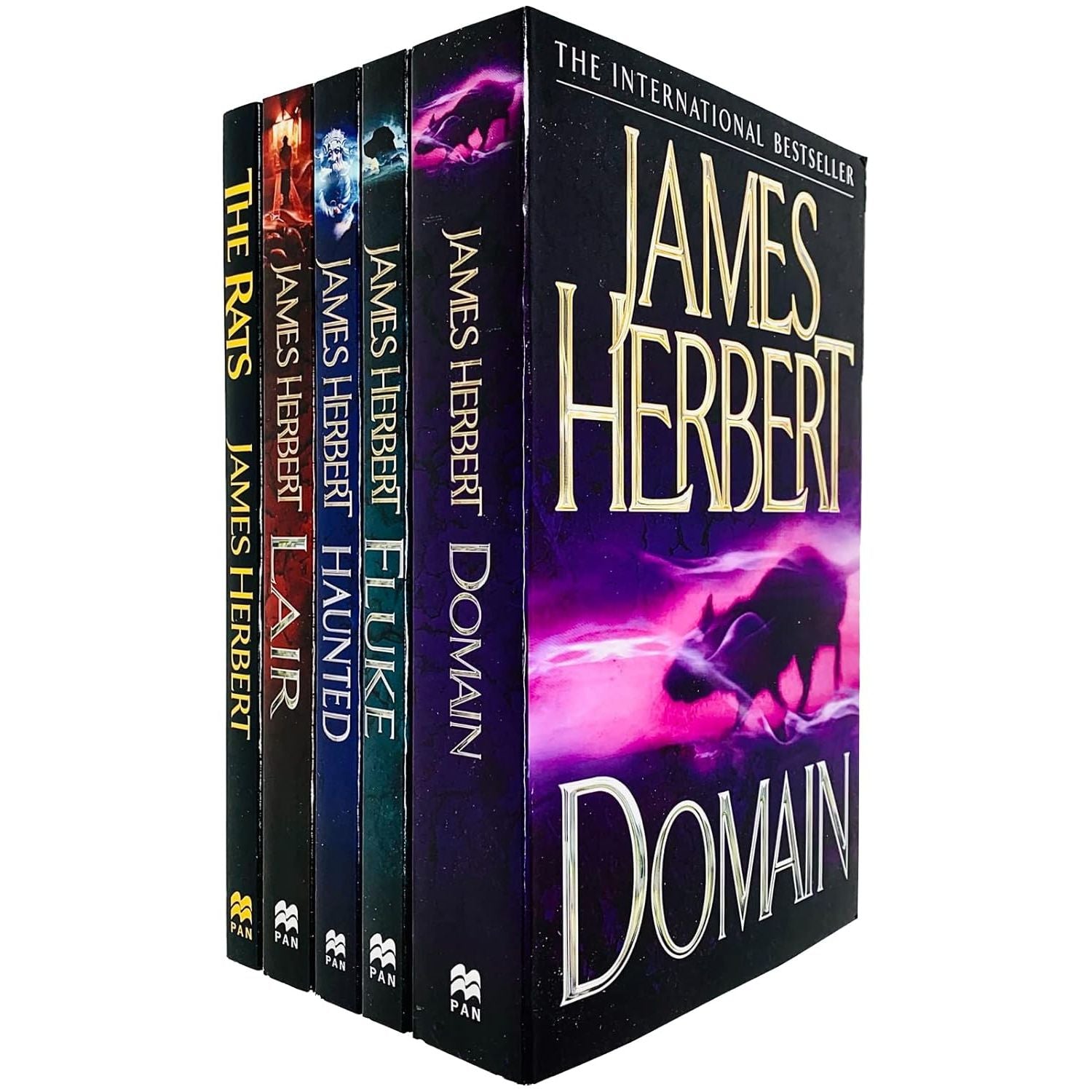 James Herbert 5 Books Collection Set paperback - The Rats, Lair, Domain, Fluke, Haunted - front cover