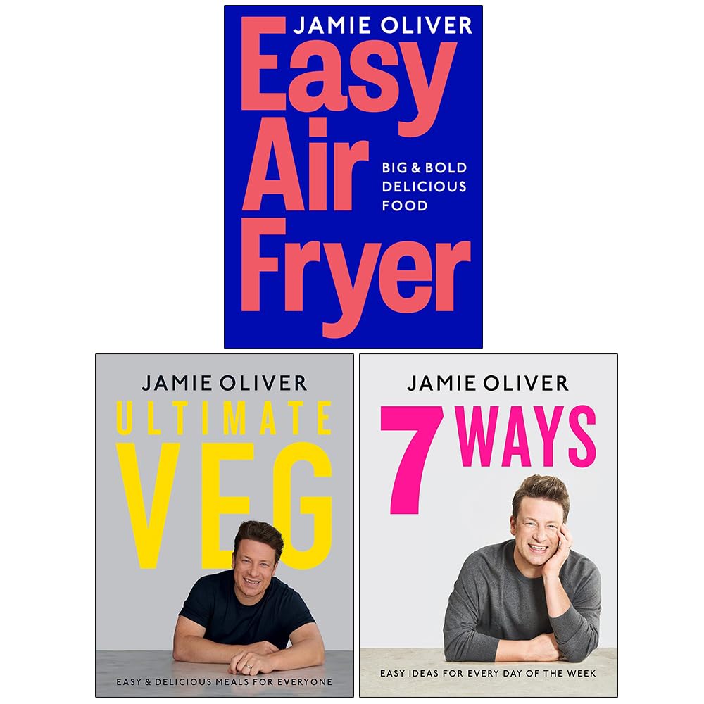 Jamie Oliver Collection 3 Books Set - Easy Air Fryer, Ultimate Veg & 7 Ways - Hardback cookbook set cover