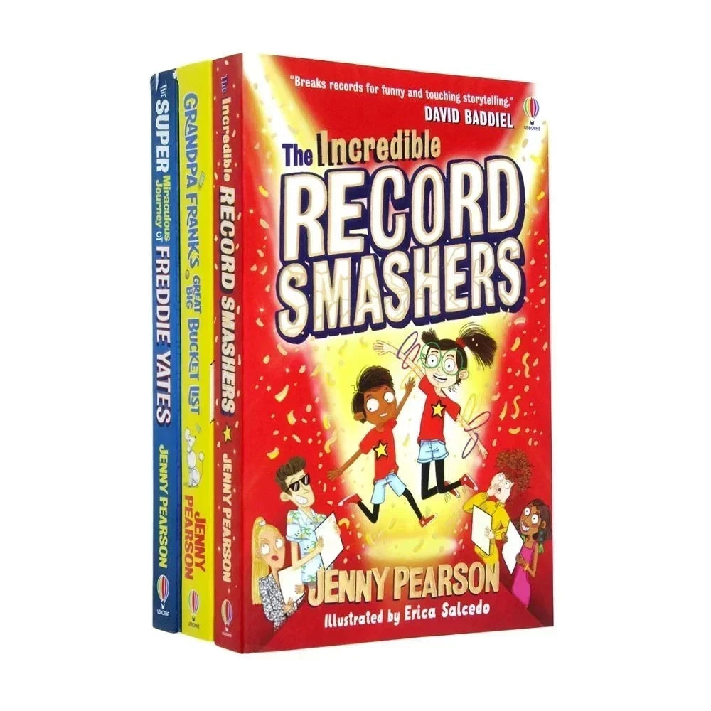 Jenny Pearson Collection 3 Books Set paperback - Grandpa Frank's Great Big Bucket List, The Incredible Record Smashers, The Super-Miraculous Journey of Freddie Yates, ages 9-12