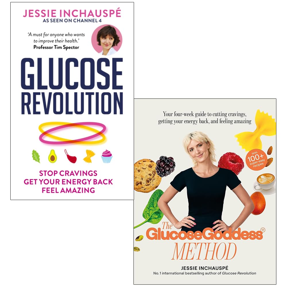 Jessie Inchauspé 2 Books Collection Set featuring Glucose Revolution and The Glucose Goddess Method, paperback, front cover