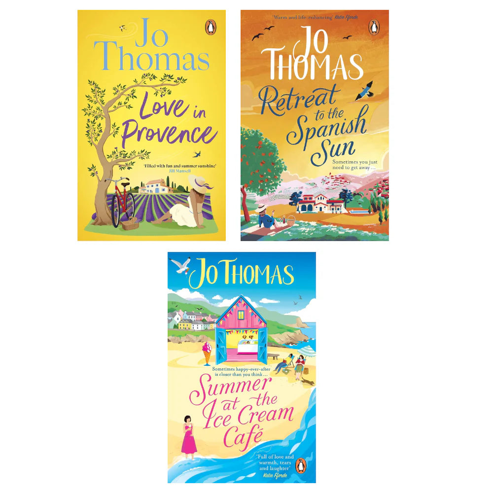 Jo Thomas 3 Books Collection Set - Love In Provence, Retreat to the Spanish Sun, Summer at the Ice Cream Café - Paperback fiction set