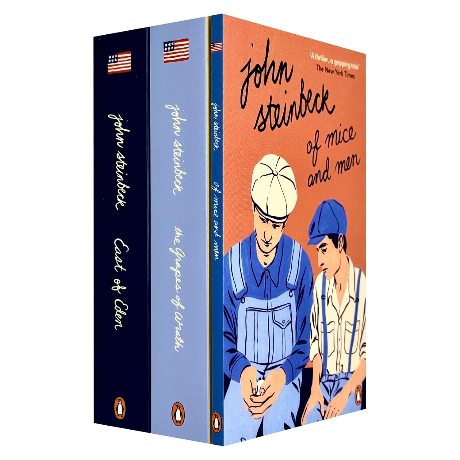 John Steinbeck Collection 3 Books Set paperback - The Grapes of Wrath, East of Eden, Of Mice and Men