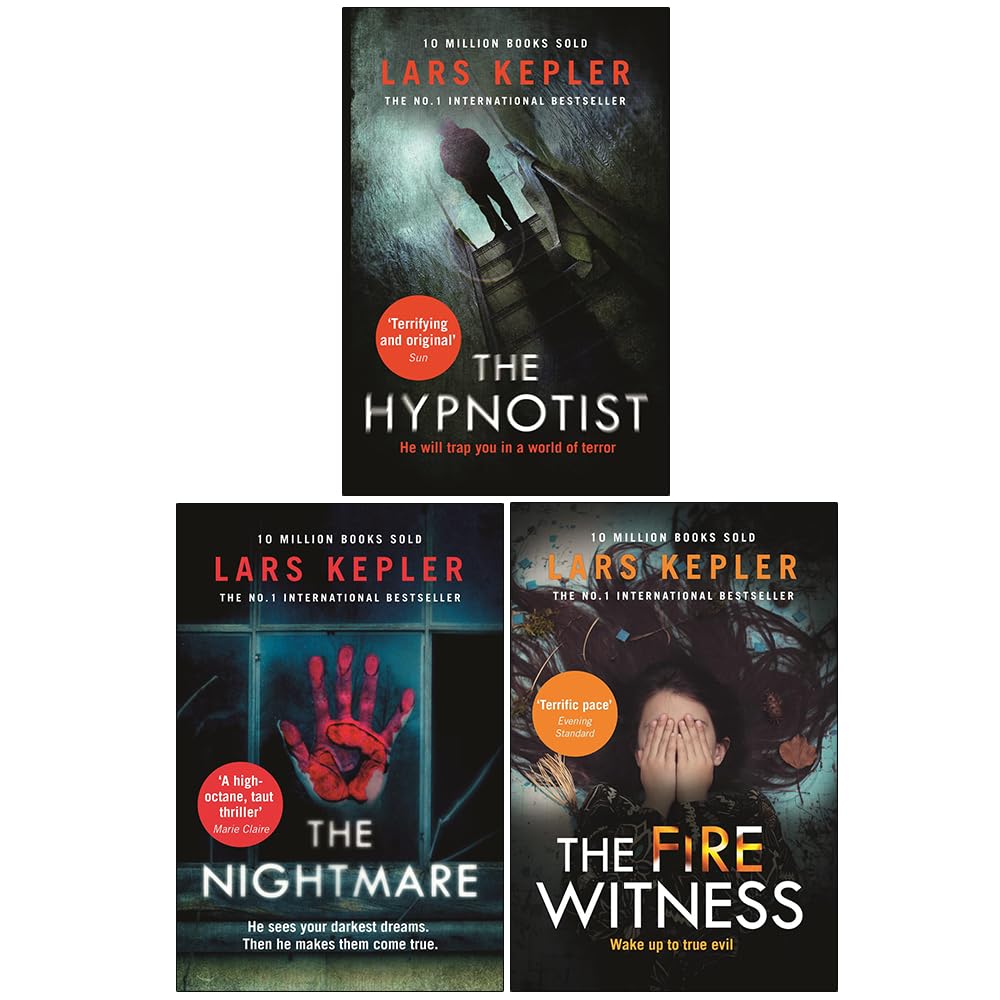 Joona Linna Thriller Collection by Lars Kepler - 3 Book Paperback Set featuring The Hypnotist, The Nightmare and The Fire Witness