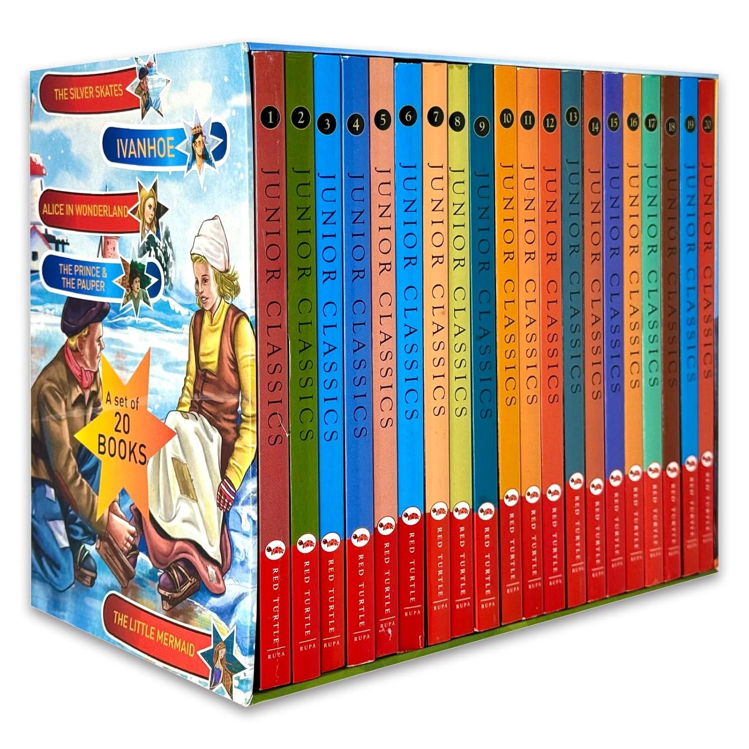 Junior Classics Vol 1-20 Box Set - 20 paperback books, 80 abridged classic stories, front cover