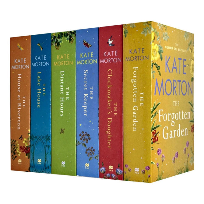 Kate Morton Collection 6 Books Set - Fiction Paperback - front cover of the boxed set featuring The House at Riverton, The Forgotten Garden, The Distant Hours, The Secret Keeper, The Lake House and The Clockmaker's Daughter