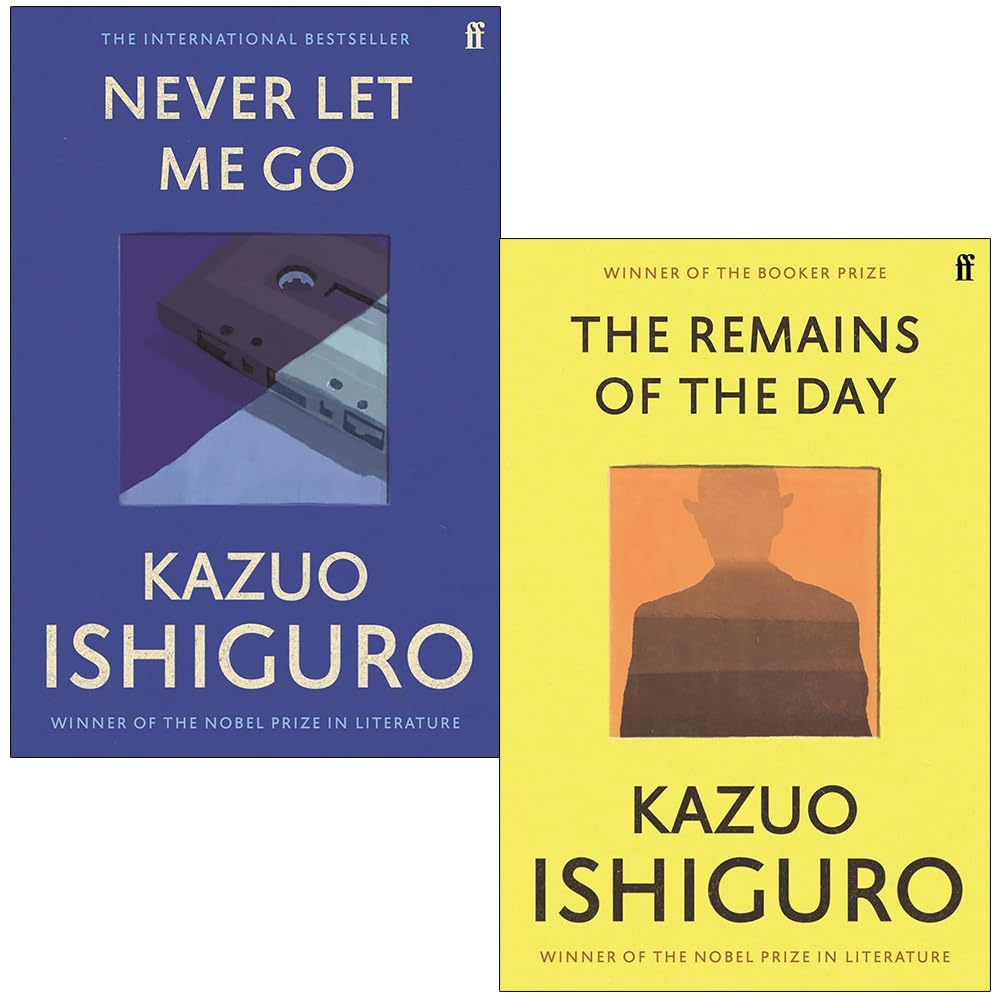 Kazuo Ishiguro 2 Books Collection Set featuring The Remains of the Day and Never Let Me Go, paperback fiction set