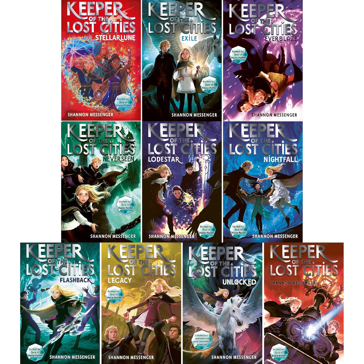 Keeper of the Lost Cities 10 Book Collection Set by Shannon Messenger - Young Adult Paperback Fantasy Series