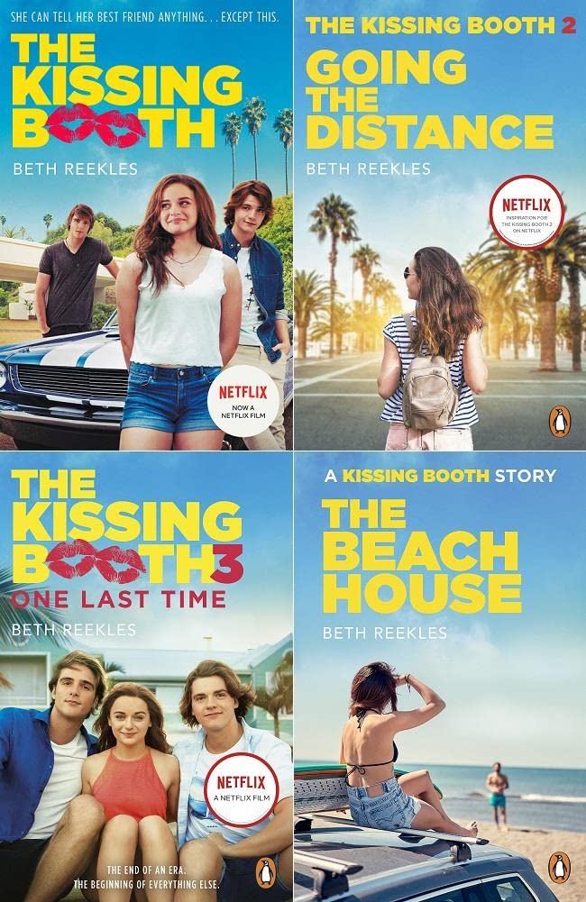 The Kissing Booth 4 Books Collection Set by Beth Reekles - paperback YA romance boxed set including Going the Distance, One Last Time and The Beach House