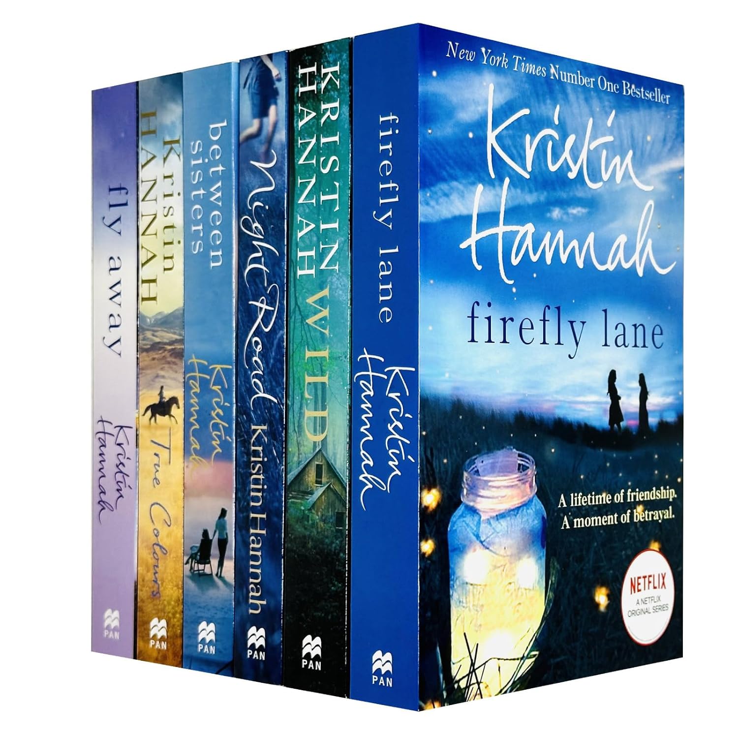 Kristin Hannah 6 Books Collection Set - Firefly Lane, Wild, Night Road, Between Sisters, True Colours & Fly Away - Paperback fiction bundle