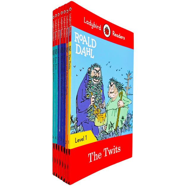 Ladybird Readers Roald Dahl 7 Books Collection Set including The Twits and The Enormous Crocodile, paperback graded readers for ages 5-7