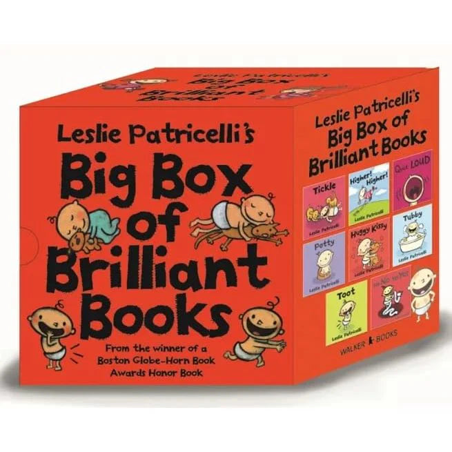 Leslie Patricelli Big Box of Brilliant 8 Board Books Collection Set - Ages 1-3 - New Board Book Set including Higher! Higher!, On My Potty and Tubby