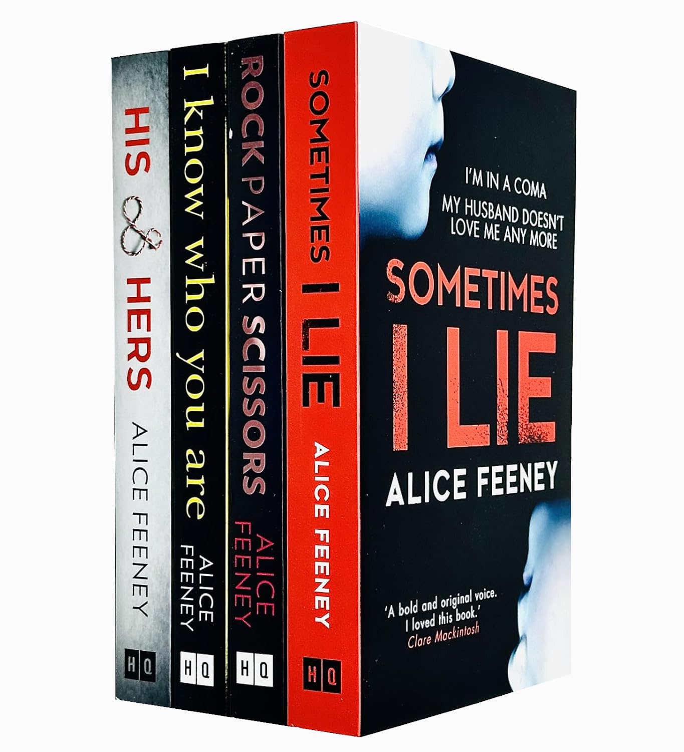Alice Feeney Collection 4 Books Set (Rock Paper Scissors, Sometimes I Lie, His And Hers, I Know Who You Are) - Lets Buy Books