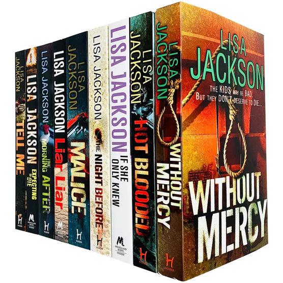 Lisa Jackson 9 Books Collection Set paperback - Expecting to Die, Liar Liar, If She Only Knew, The Morning After, Without Mercy, Tell Me, Hot Blooded, The Night Before, Malice