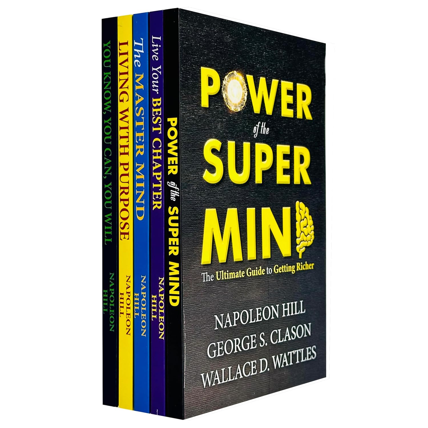 Living The Hill Way Collection 5 Book Paperback Set by Napoleon Hill - front cover box set