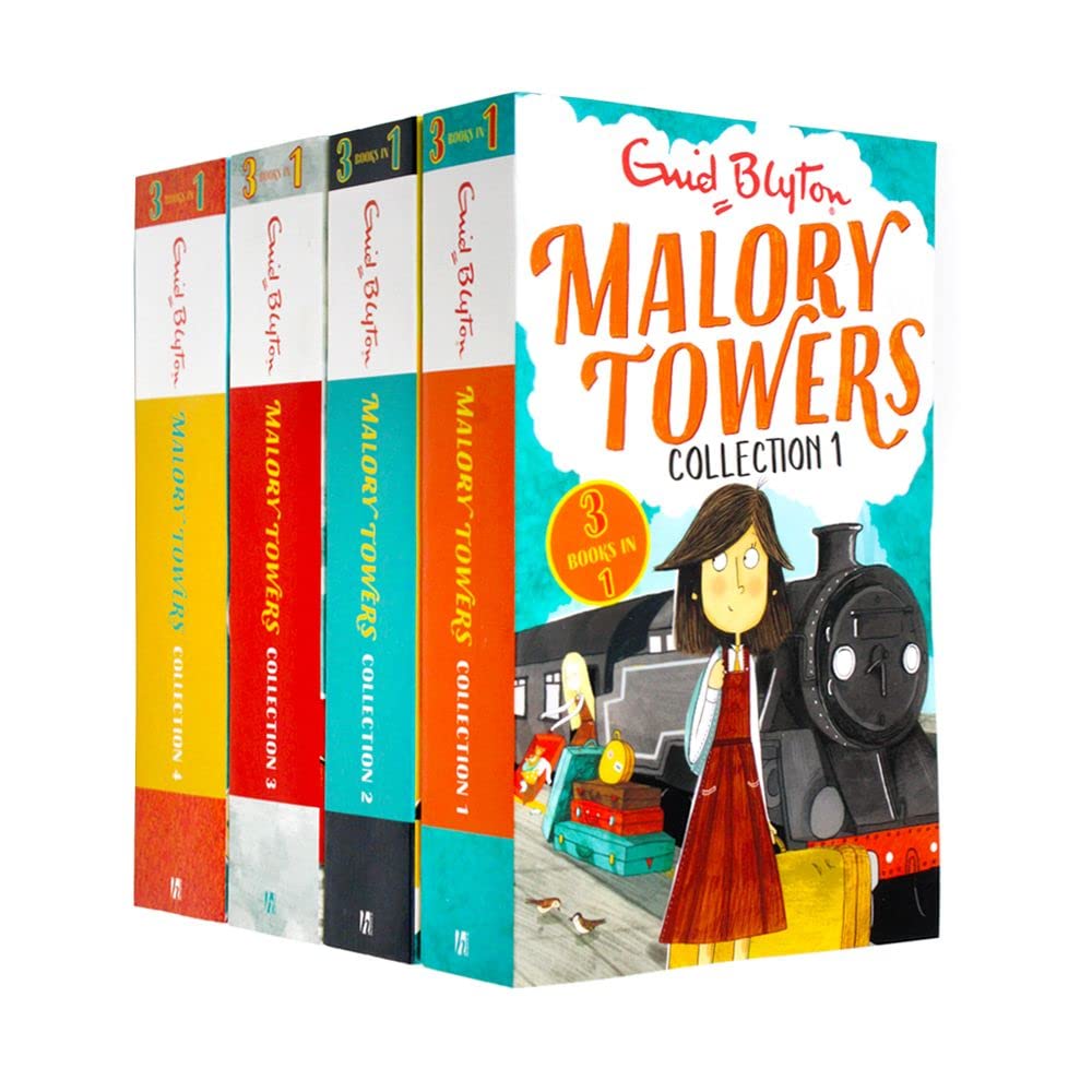Malory Towers 4 Books Collection Set by Enid Blyton - paperback boxset covers, ages 9-14