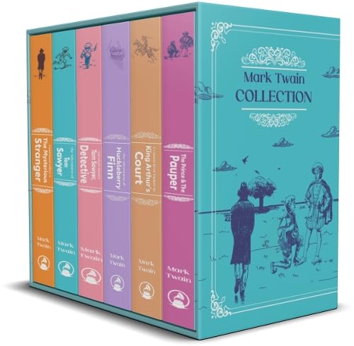 Mark Twain 6 Book Deluxe Hardback Collection - Tom Sawyer, Huckleberry Finn, Prince & The Pauper - New Hardback Classic Fiction Set