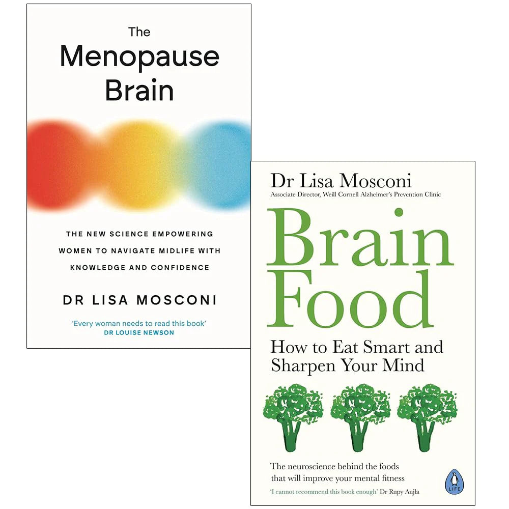 The Menopause Brain and Brain Food by Dr Lisa Mosconi - 2 Books Collection Set - Paperback cover