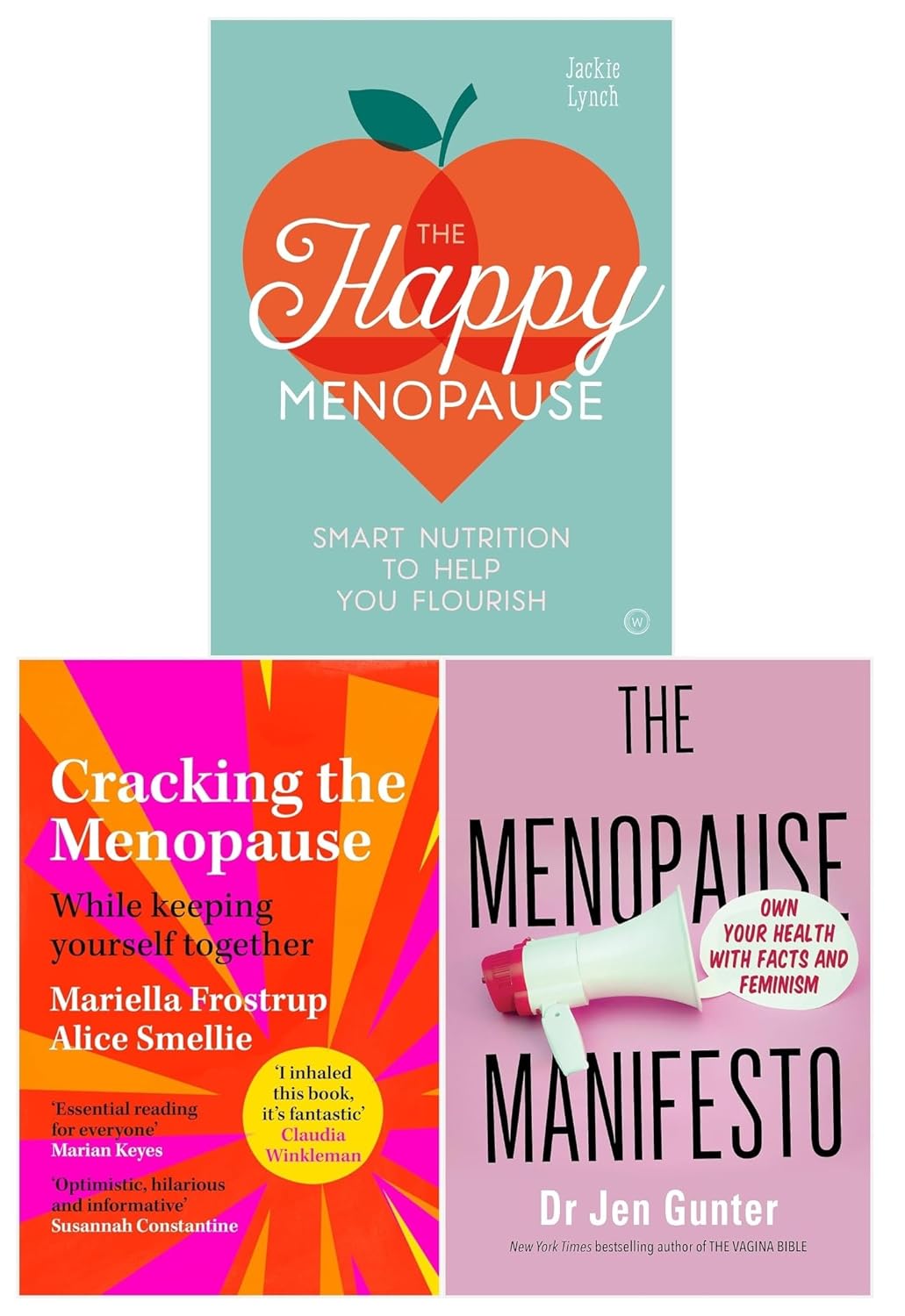 Menopause Manifesto, Cracking the Menopause and The Happy Menopause 3 books paperback collection set for adult non-fiction readers