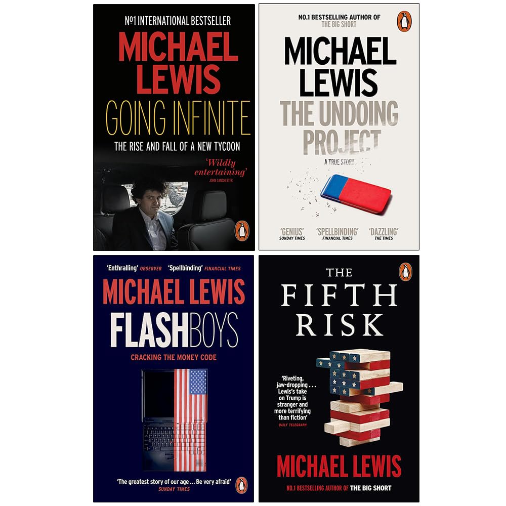 Michael Lewis 4 Books Collection Set - Going Infinite, The Undoing Project, Flash Boys, The Fifth Risk - Paperback Non-Fiction