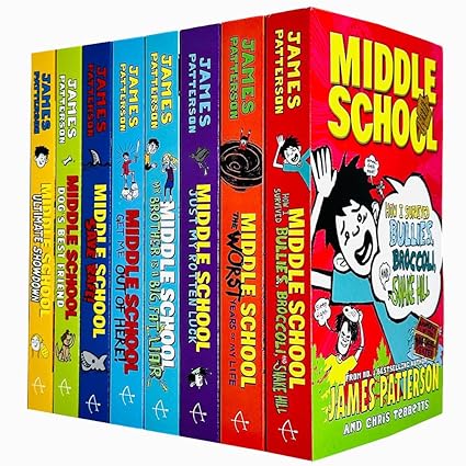 James Patterson Middle School 8 Books Collection Set - paperback bundle including My Brother Is a Big Fat Liar - Ages 9-12